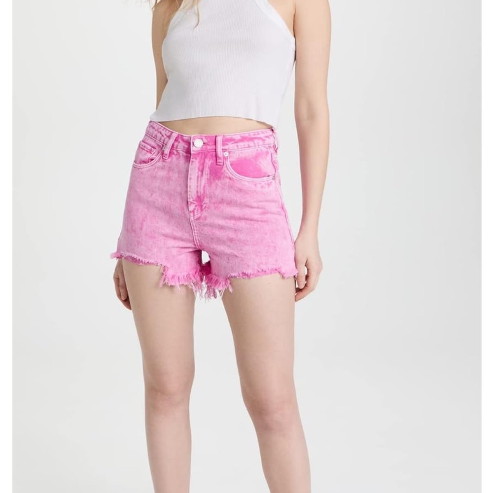 NWT BLANK NYC the Reeve high-rise ribcage denim shorts flamingo pink size 27